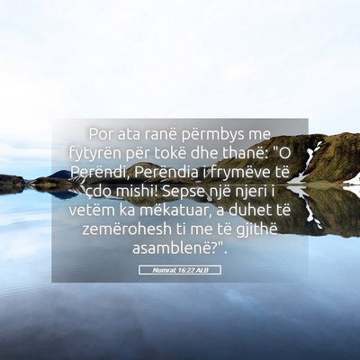 Picture 05 - Numrat 16:22 ALB - Por ata ranë përmbys me fytyrën për tokë dhe - Bible Verse Picture