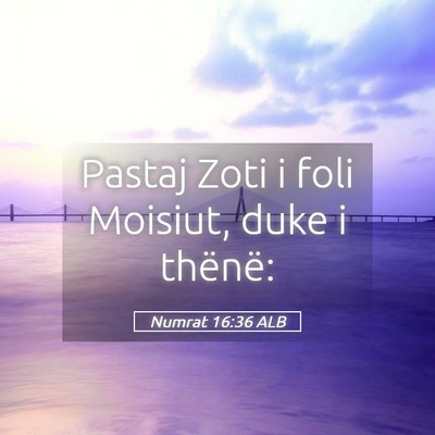 Picture 05 - Numrat 16:36 ALB - Pastaj Zoti i foli Moisiut, duke i - Bible Verse Picture