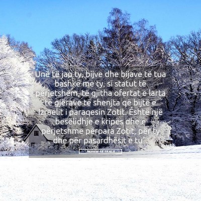 Picture 05 - Numrat 18:19 ALB - Unë të jap ty, bijve dhe bijave të tua bashkë - Bible Verse Picture