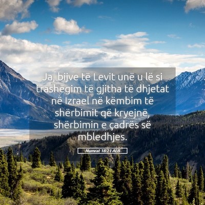 Picture 05 - Numrat 18:21 ALB - Ja, bijve të Levit unë u lë si trashëgim të - Bible Verse Picture