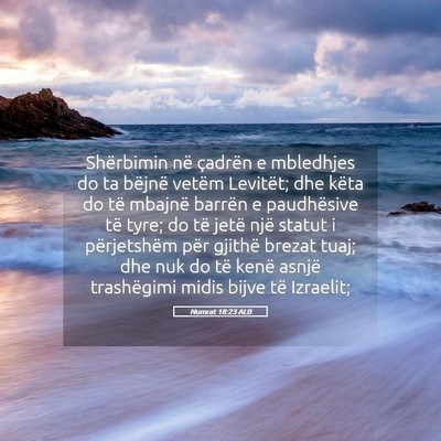 Picture 05 - Numrat 18:23 ALB - Shërbimin në çadrën e mbledhjes do ta bëjnë - Bible Verse Picture