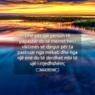 Picture 05 - Numrat 19:17 ALB - Dhe për një person të papastër do të merret - Bible Verse Picture