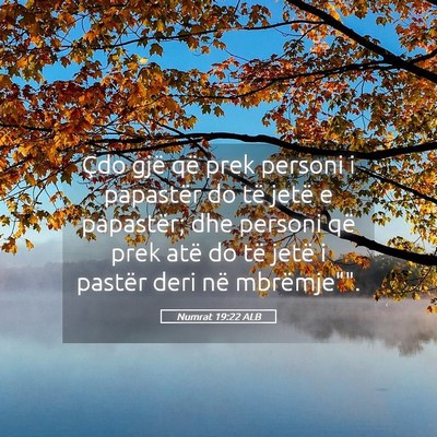 Picture 05 - Numrat 19:22 ALB - Çdo gjë që prek personi i papastër do të - Bible Verse Picture