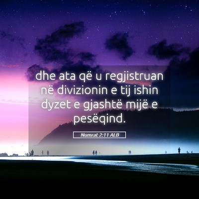 Picture 05 - Numrat 2:11 ALB - dhe ata që u regjistruan në divizionin e tij - Bible Verse Picture