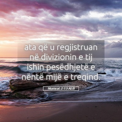 Picture 05 - Numrat 2:13 ALB - ata që u regjistruan në divizionin e tij ishin - Bible Verse Picture
