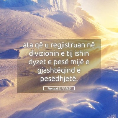 Picture 05 - Numrat 2:15 ALB - ata që u regjistruan në divizionin e tij ishin - Bible Verse Picture
