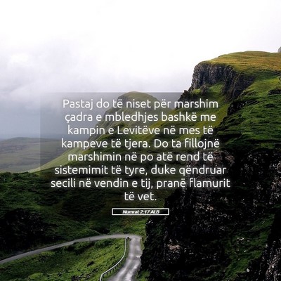 Picture 05 - Numrat 2:17 ALB - Pastaj do të niset për marshim çadra e - Bible Verse Picture