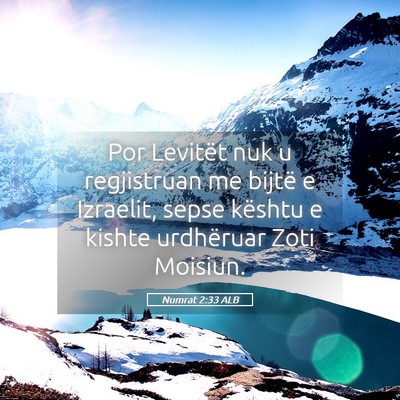 Picture 05 - Numrat 2:33 ALB - Por Levitët nuk u regjistruan me bijtë e - Bible Verse Picture