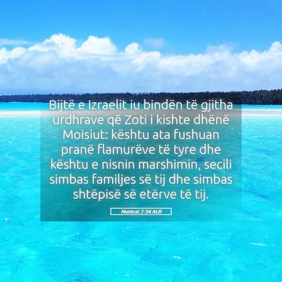 Picture 05 - Numrat 2:34 ALB - Bijtë e Izraelit iu bindën të gjitha urdhrave - Bible Verse Picture