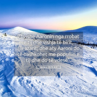Picture 05 - Numrat 20:26 ALB - Zhvishe Aaronin nga rrobat e tij dhe vishja të - Bible Verse Picture