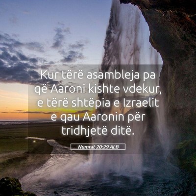 Picture 05 - Numrat 20:29 ALB - Kur tërë asambleja pa që Aaroni kishte vdekur, - Bible Verse Picture
