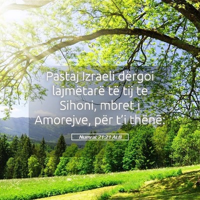 Picture 05 - Numrat 21:21 ALB - Pastaj Izraeli dërgoi lajmëtarë të tij te - Bible Verse Picture