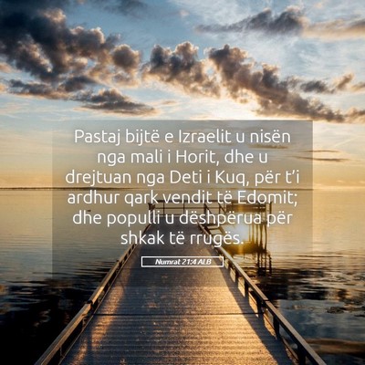 Picture 05 - Numrat 21:4 ALB - Pastaj bijtë e Izraelit u nisën nga mali i - Bible Verse Picture