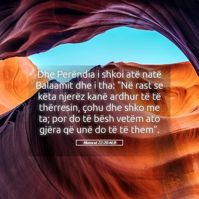 Picture 05 - Numrat 22:20 ALB - Dhe Perëndia i shkoi atë natë Balaamit dhe i - Bible Verse Picture