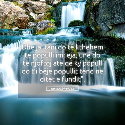 Picture 05 - Numrat 24:14 ALB - Dhe ja, tani do të kthehem te populli im; eja, - Bible Verse Picture