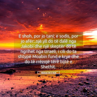 Picture 05 - Numrat 24:17 ALB - E shoh, por jo tani; e sodis, por jo afër: një - Bible Verse Picture