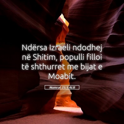 Picture 05 - Numrat 25:1 ALB - Ndërsa Izraeli ndodhej në Shitim, populli - Bible Verse Picture