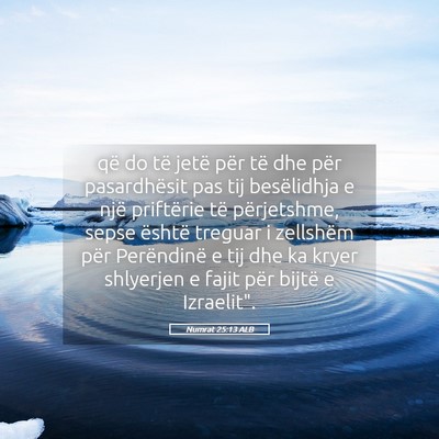 Picture 05 - Numrat 25:13 ALB - që do të jetë për të dhe për pasardhësit - Bible Verse Picture