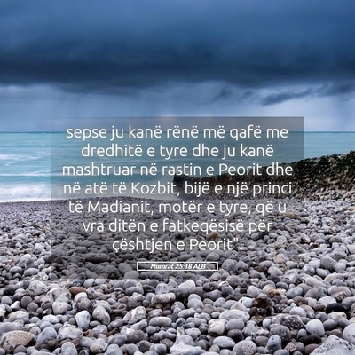 Picture 05 - Numrat 25:18 ALB - sepse ju kanë rënë më qafë me dredhitë e - Bible Verse Picture