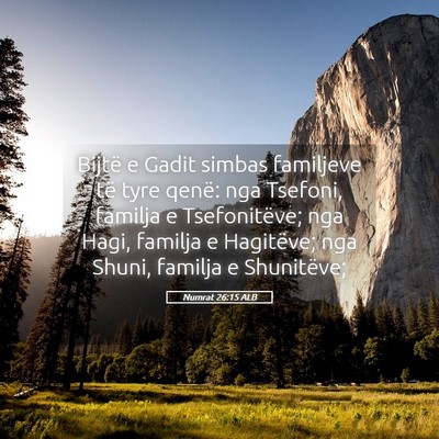 Picture 05 - Numrat 26:15 ALB - Bijtë e Gadit simbas familjeve të tyre qenë: - Bible Verse Picture