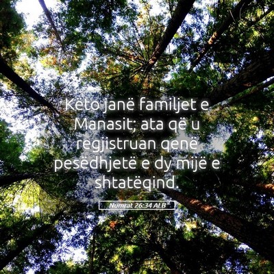 Picture 05 - Numrat 26:34 ALB - Këto janë familjet e Manasit; ata që u - Bible Verse Picture