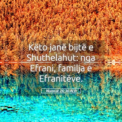 Picture 05 - Numrat 26:36 ALB - Këto janë bijtë e Shuthelahut: nga Efrani, - Bible Verse Picture