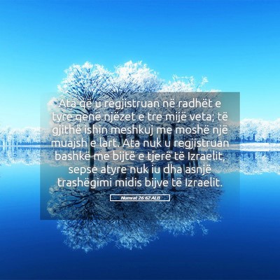 Picture 05 - Numrat 26:62 ALB - Ata që u regjistruan në radhët e tyre qenë - Bible Verse Picture