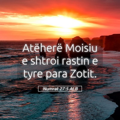 Picture 05 - Numrat 27:5 ALB - Atëherë Moisiu e shtroi rastin e tyre para - Bible Verse Picture