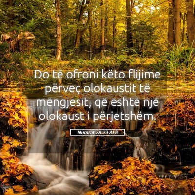 Picture 05 - Numrat 28:23 ALB - Do të ofroni këto flijime përveç olokaustit - Bible Verse Picture