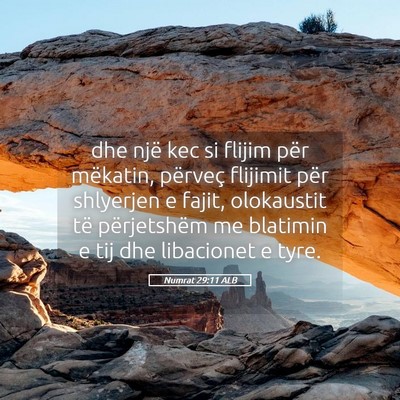 Picture 05 - Numrat 29:11 ALB - dhe një kec si flijim për mëkatin, përveç - Bible Verse Picture