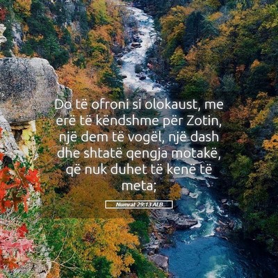 Picture 05 - Numrat 29:13 ALB - Do të ofroni si olokaust, me erë të këndshme - Bible Verse Picture
