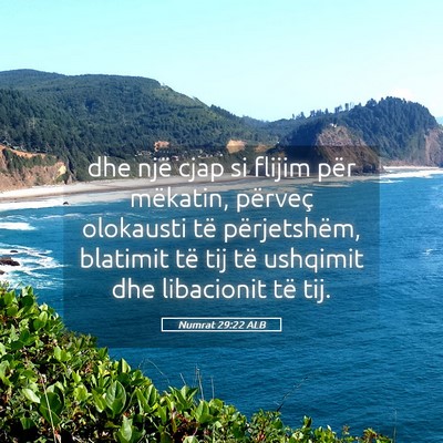 Picture 05 - Numrat 29:22 ALB - dhe një cjap si flijim për mëkatin, përveç - Bible Verse Picture