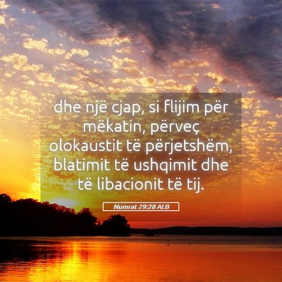 Picture 05 - Numrat 29:28 ALB - dhe një cjap, si flijim për mëkatin, përveç - Bible Verse Picture
