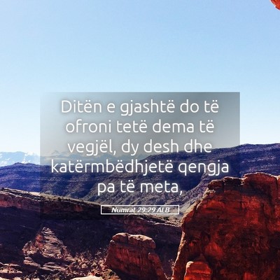 Picture 05 - Numrat 29:29 ALB - Ditën e gjashtë do të ofroni tetë dema të - Bible Verse Picture