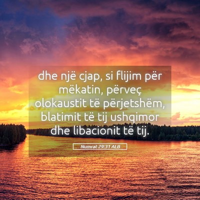 Picture 05 - Numrat 29:31 ALB - dhe një cjap, si flijim për mëkatin, përveç - Bible Verse Picture