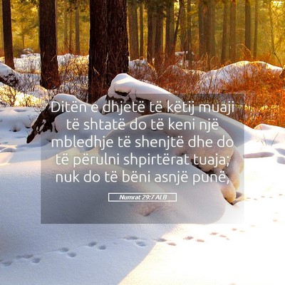 Picture 05 - Numrat 29:7 ALB - Ditën e dhjetë të këtij muaji të shtatë do - Bible Verse Picture