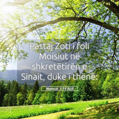 Picture 05 - Numrat 3:14 ALB - Pastaj Zoti i foli Moisiut në shkretëtirën e - Bible Verse Picture