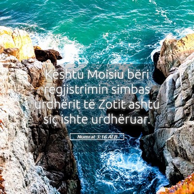 Picture 05 - Numrat 3:16 ALB - Kështu Moisiu bëri regjistrimin simbas - Bible Verse Picture