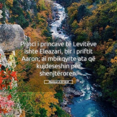 Picture 05 - Numrat 3:32 ALB - Princi i princave të Levitëve ishte Eleazari, - Bible Verse Picture