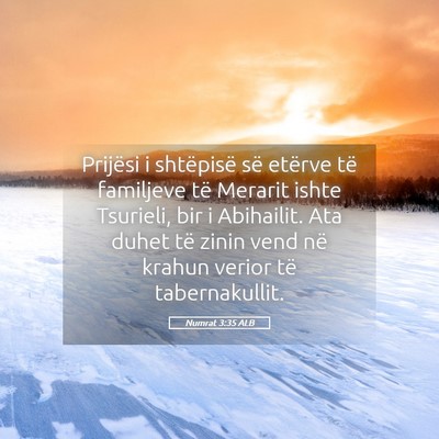 Picture 05 - Numrat 3:35 ALB - Prijësi i shtëpisë së etërve të familjeve - Bible Verse Picture