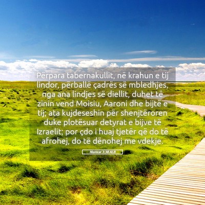 Picture 05 - Numrat 3:38 ALB - Përpara tabernakullit, në krahun e tij lindor, - Bible Verse Picture