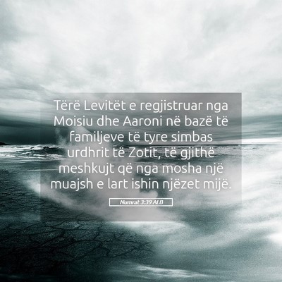 Picture 05 - Numrat 3:39 ALB - Tërë Levitët e regjistruar nga Moisiu dhe - Bible Verse Picture