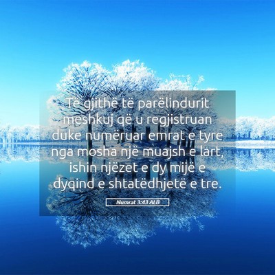 Picture 05 - Numrat 3:43 ALB - Të gjithë të parëlindurit meshkuj që u - Bible Verse Picture