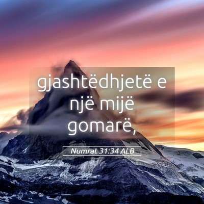 Picture 05 - Numrat 31:34 ALB - gjashtëdhjetë e një mijë - Bible Verse Picture