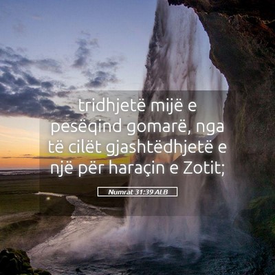 Picture 05 - Numrat 31:39 ALB - tridhjetë mijë e pesëqind gomarë, nga të - Bible Verse Picture