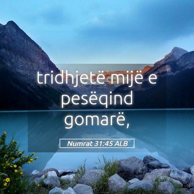 Picture 05 - Numrat 31:45 ALB - tridhjetë mijë e pesëqind - Bible Verse Picture