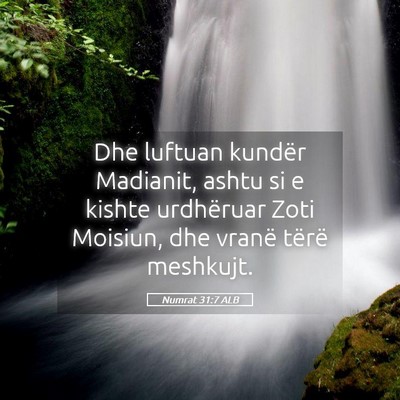 Picture 05 - Numrat 31:7 ALB - Dhe luftuan kundër Madianit, ashtu si e kishte - Bible Verse Picture