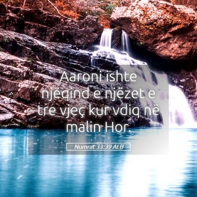 Picture 05 - Numrat 33:39 ALB - Aaroni ishte njëqind e njëzet e tre vjeç kur - Bible Verse Picture
