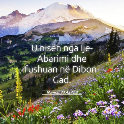 Picture 05 - Numrat 33:45 ALB - U nisën nga Ije-Abarimi dhe fushuan në - Bible Verse Picture