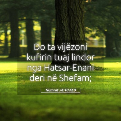 Picture 05 - Numrat 34:10 ALB - Do ta vijëzoni kufirin tuaj lindor nga - Bible Verse Picture